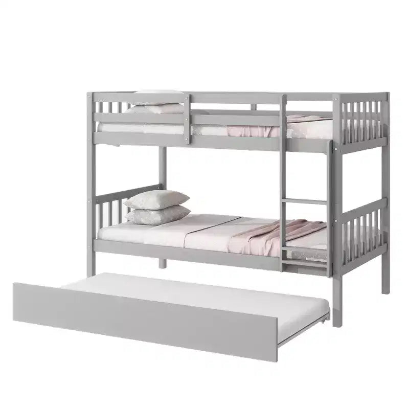 Letto a castello in legno con letto estraibile, convertibile in 2 letti singoli