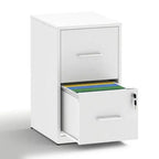Classificatore verticale a 2 cassetti con serratura, in acciaio, per documenti in formato Letter/Legale/A4/F4, antiribaltamento, per ufficio domestico (bianco)