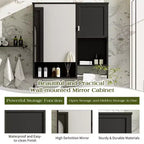 Mobiletto bagno a muro con specchio e portasciugamani da 73,7 cm x 71,1 cm