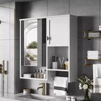 Mobiletto bagno a muro con specchio e portasciugamani da 73,7 cm x 71,1 cm