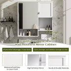 Mobiletto bagno a muro con specchio e portasciugamani da 73,7 cm x 71,1 cm