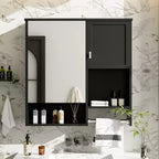 Mobiletto bagno a muro con specchio e portasciugamani da 73,7 cm x 71,1 cm