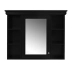 90.2 × 73 cm Wall-Mounted Medicine Cabinet with Mirror Door and 6 Open Shelves