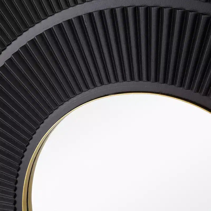 Specchio da Parete Quadrato da 100 cm con Cornice Intagliata a Pieghe e Finitura in Ferro Dorato