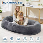 Cuccia Grande per Cani per Umani con Copertura Rimovibile e Tasca Laterale