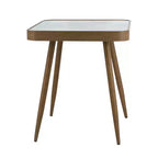 Tavolino esagonale con piano in legno di Hemlock e struttura in ferro
